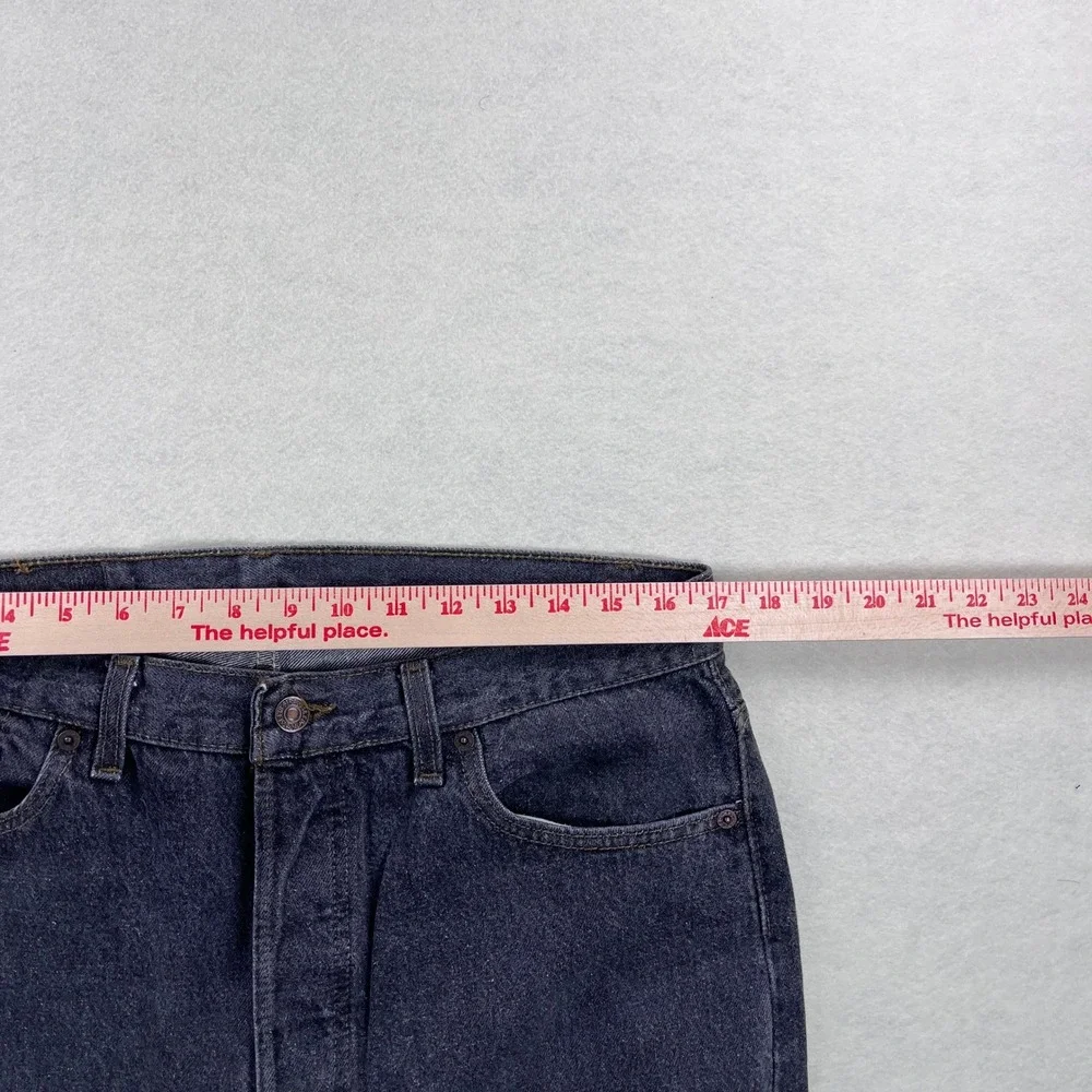 Vintage Levis 501 Mens 36x34 (34x33) Black Straight Leg Button Fly Made in USA